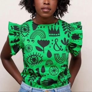 Nooworks Ruffle Top Green Flash